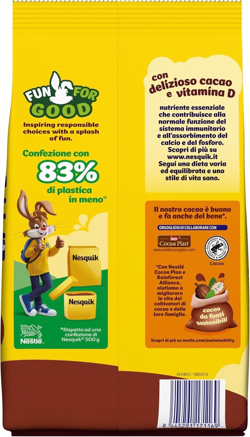Nestlé Nesquik Solubile in Polvere per Latte - Formato 800 gr per Famiglia