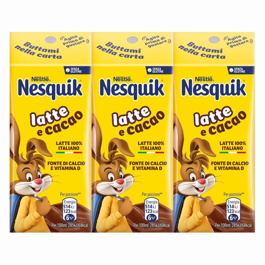 Nesquik Latte e Cacao Nestlè 3 Brick Bevanda Fredda al Cioccolato