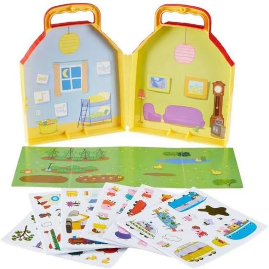 PEPPA PIG STICKERS House 100 Stikers disegnare creativo Casa Originale Portatile