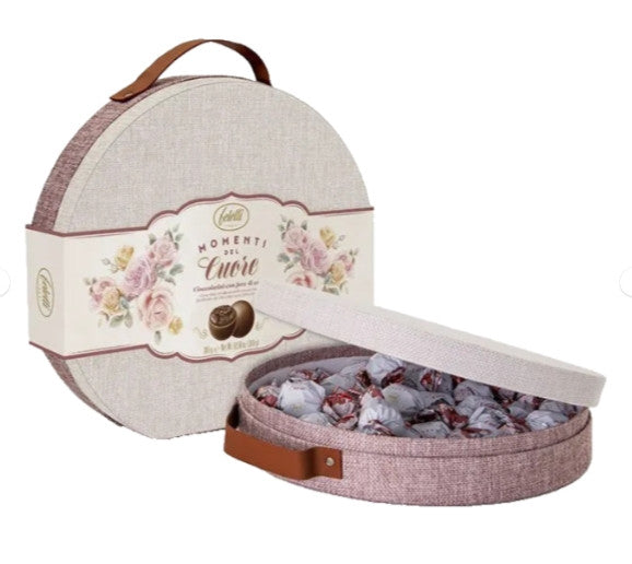 Feletti Momenti del Cuore - Borsetta Rotonda in Tessuto con Cioccolatini Assortiti