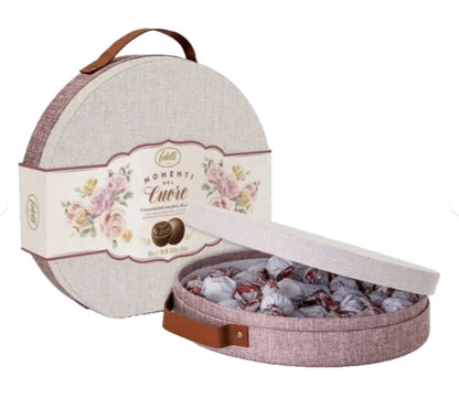 Feletti Momenti del Cuore - Borsetta Rotonda in Tessuto con Cioccolatini Assortiti