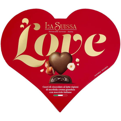 SUISSA Scatola CUORE Love Idea Regalo Cioccolato Latte Cioccolatini Cioccolata