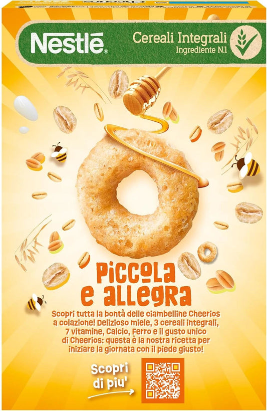 Nestlé Cheerios Miele 375g Cereali Integrali 7 Vitamine, Calcio Ferro Colazione