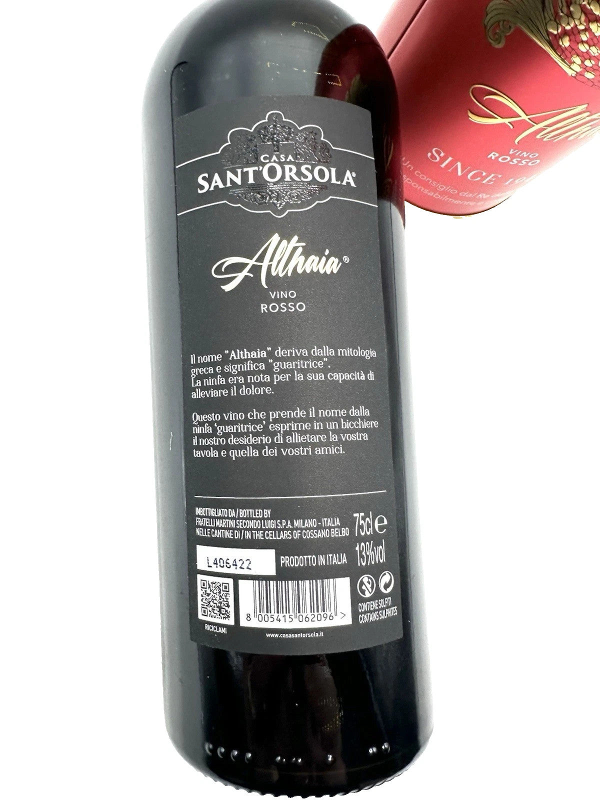 Casa Sant'Orsola Althaia - Vino Rosso in Elegante Astuccio di Latta Rosso