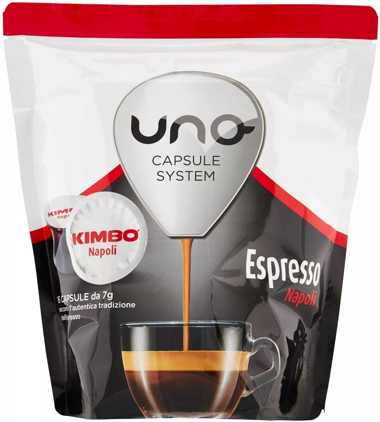 Kimbo Espresso Napoli Capsule Sistema Uno Capsule System - Confezione da 16 Capsule (7g)