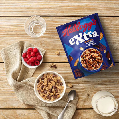 Kellogg's Extra Granola - Cioccolato al Latte (Confezione 375g) Cereali Fibre