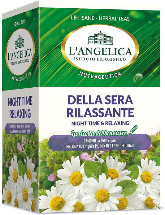 L'Angelica Tisana Della Sera Rilassante Active con Camomilla, Melissa e Lavanda