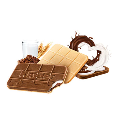 Kinder Cards Ferrero - Biscotti Sottili e Croccanti con Cuore Cremoso al Latte e Cacao - Confezione da 5 Pezzi