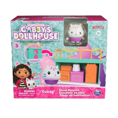 Gabby's Dollhouse - Cakey Cat Room Playset con Personaggio e Accessori