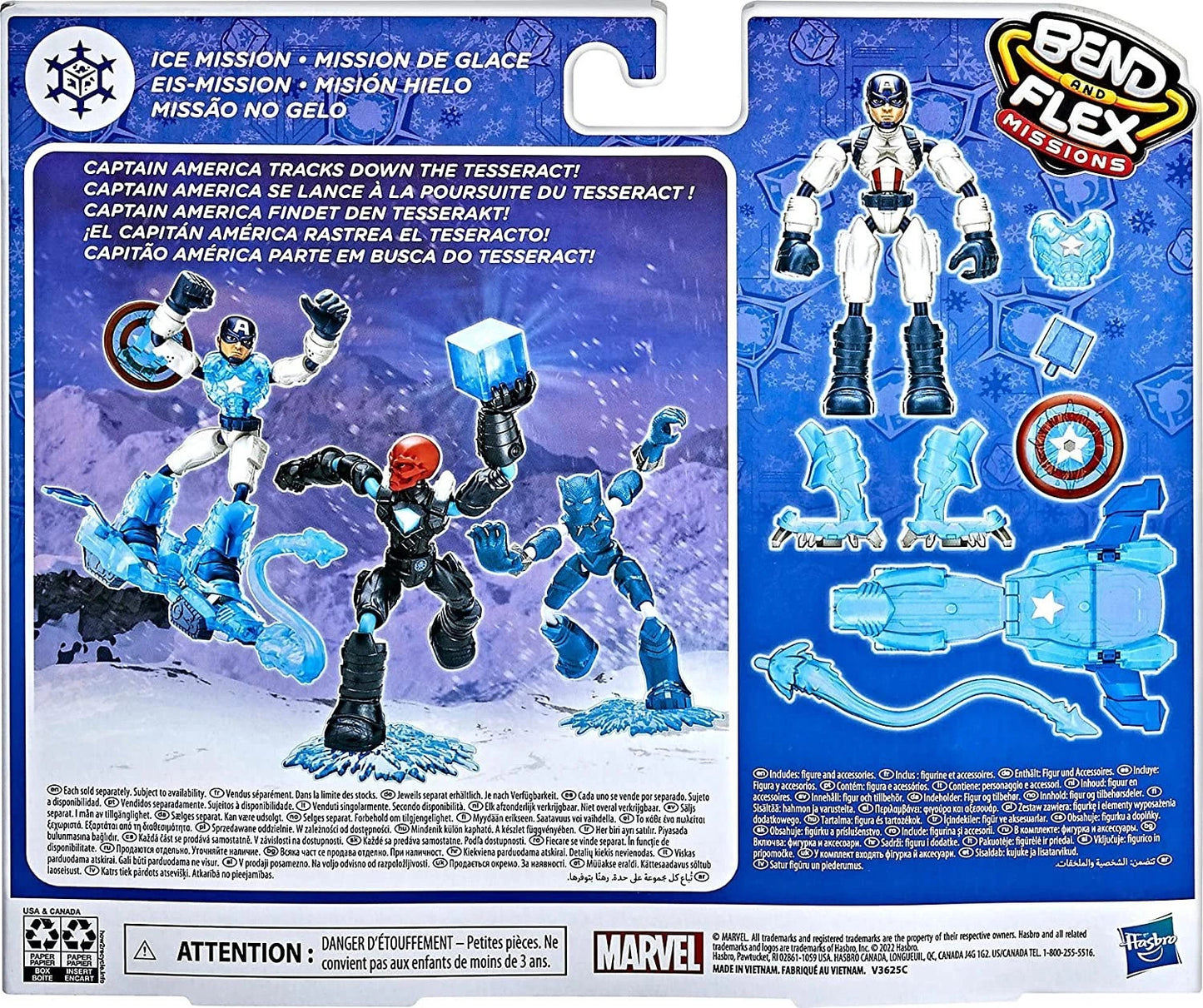 Marvel Avengers Bend and Flex Missions - Action Figure Captain America con Accessorio Ghiaccio 2 in 1 - Hasbro