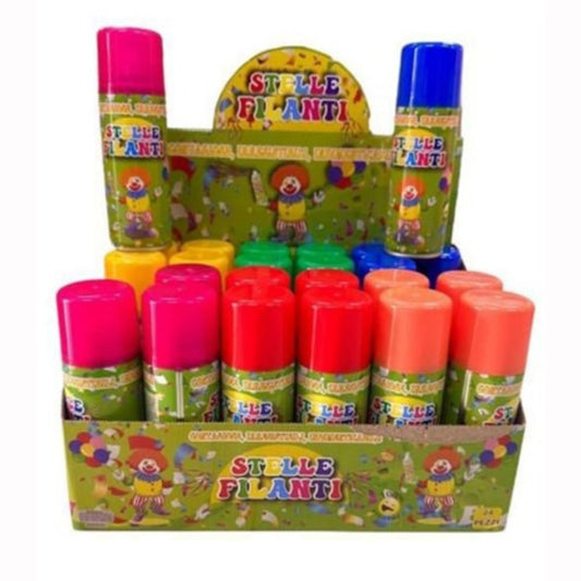 STELLE FILANTI SPRAY 3 pz Bombolette Colorate Carnevale Party Feste Coriandoli