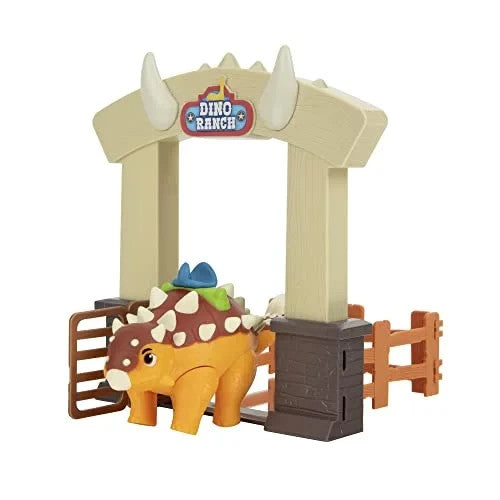Dino Ranch Action Pack Ankylosaurus - Dinosauro Giocattolo con Recinto