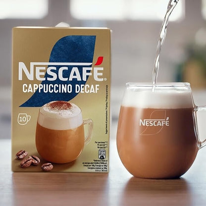 Nescafé Cappuccino Decaf Solubile - Confezione da 10 Buste Monodose