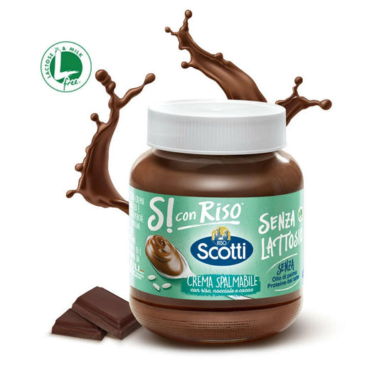 Riso Scotti - Sì con Riso Crema Spalmabile 350 gr con Riso, Nocciole e Cacao Senza Lattosio