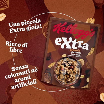 Kellogg’s Extra Granola Cioccolato e Nocciole - Cereali Croccanti con Cioccolato