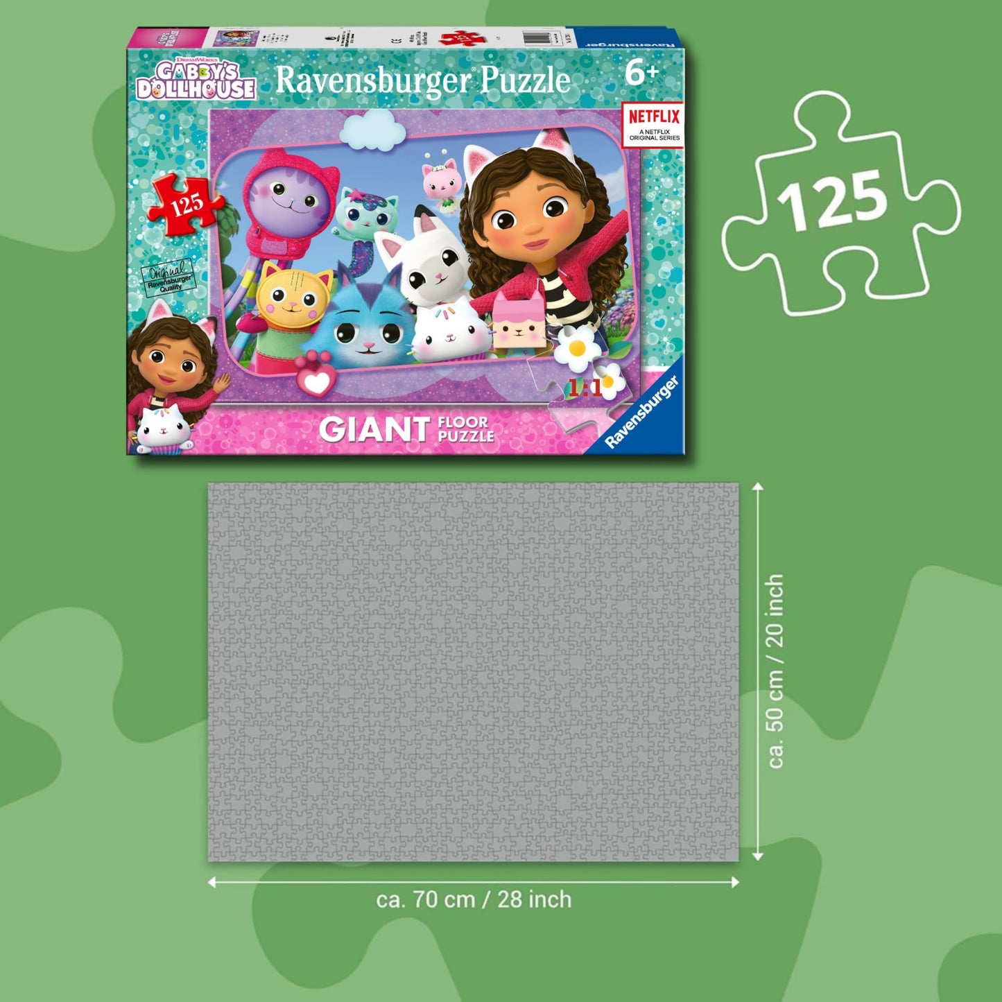 Ravensburger Gabby's Dollhouse Giant Floor Puzzle 125 Pezzi