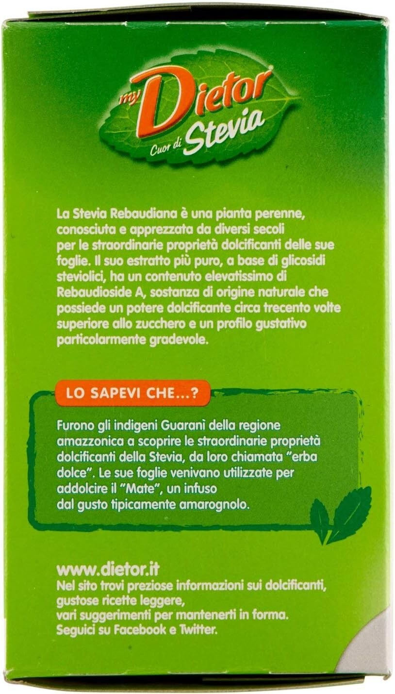 My Dietor Cuor di Stevia - Dolcificante di Origine Naturale - Confezione da 30 Bustine