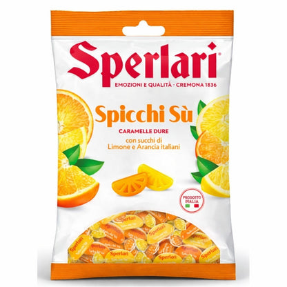 Caramelle Dure Spicchi Sù Sperlari 420 gr - Con Succhi di Limone e Arancia Italiani