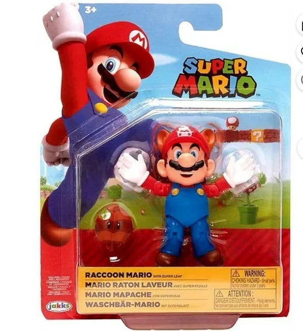 Super Mario with Super Leaf Action Figure 4 Inch - Super Mario (Jakks Pacific)