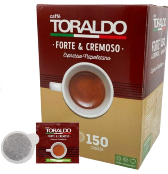 Toraldo Forte & Cremoso Cialde Caffè  - Confezione da 150 Cialde ESE 44mm