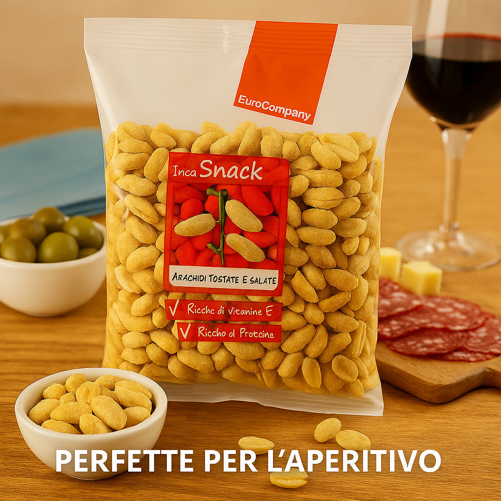EuroCampania Idea Snack 250 gr - Arachidi Pelate e Salate in Bustina