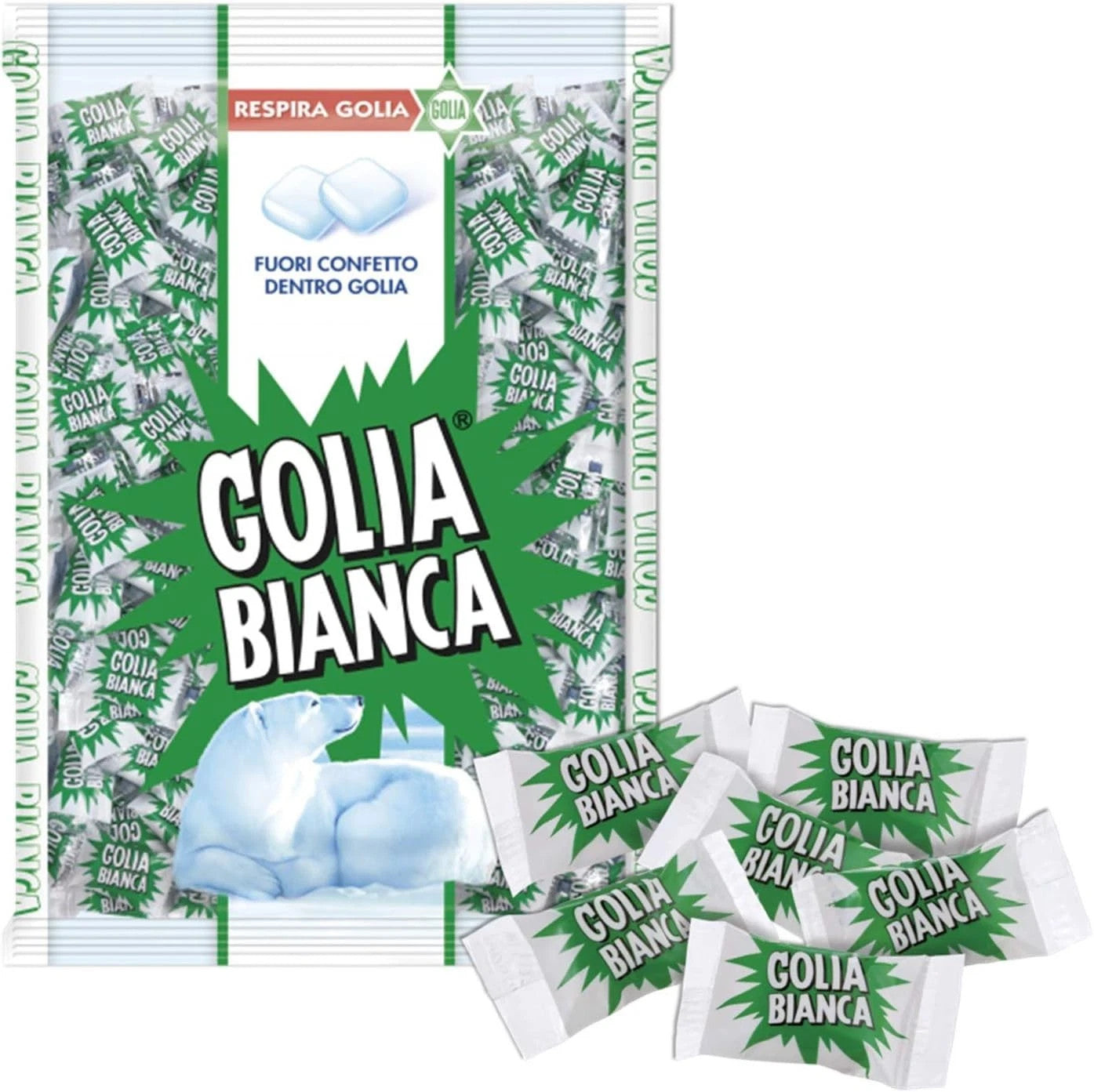 Caramelle Golia Bianca - Busta Scorta 1 kg Caramelle Balsamiche Confettate