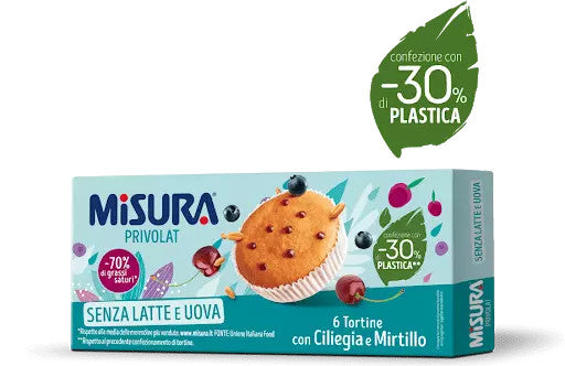 Misura Privolat Tortine con Ciliegia e Mirtillo - Senza Latte e Senza Uova