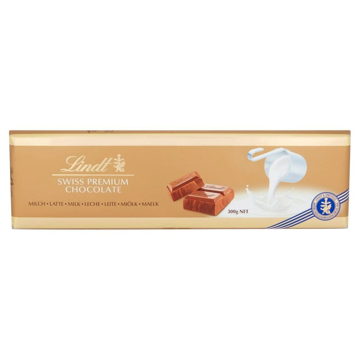 Lindt Swiss Premium Chocolate - Tavoletta Cioccolato al Latte (Formato 300 gr)
