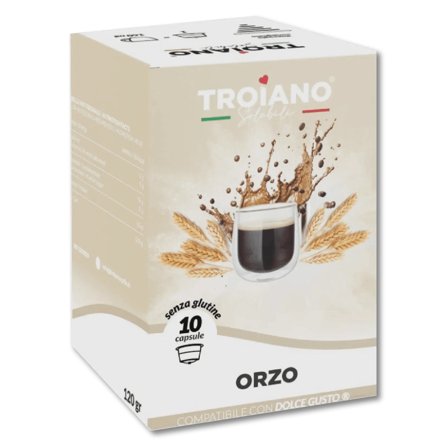Troiano Solubili Orzo Capsule Compatibili Nescafé Dolce Gusto - Confezione da 10 Capsule (Senza Glutine)