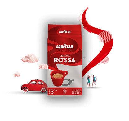 Lavazza Qualità Rossa Caffè Macinato per Moka - Confezione Sottovuoto da 250g