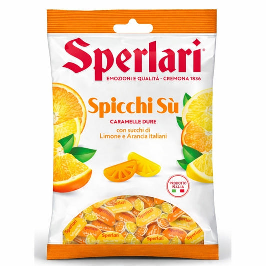 Caramelle Dure Spicchi Sù Sperlari 420 gr - Con Succhi di Limone e Arancia Italiani