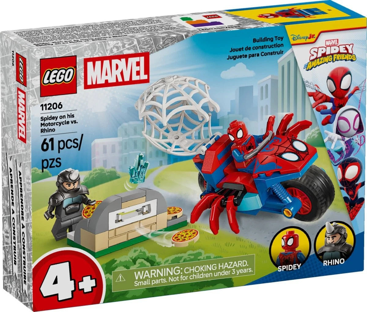 LEGO La Moto di Spidey contro Rhino set 11206 Marvel Spidey e i suoi amici 61 pz
