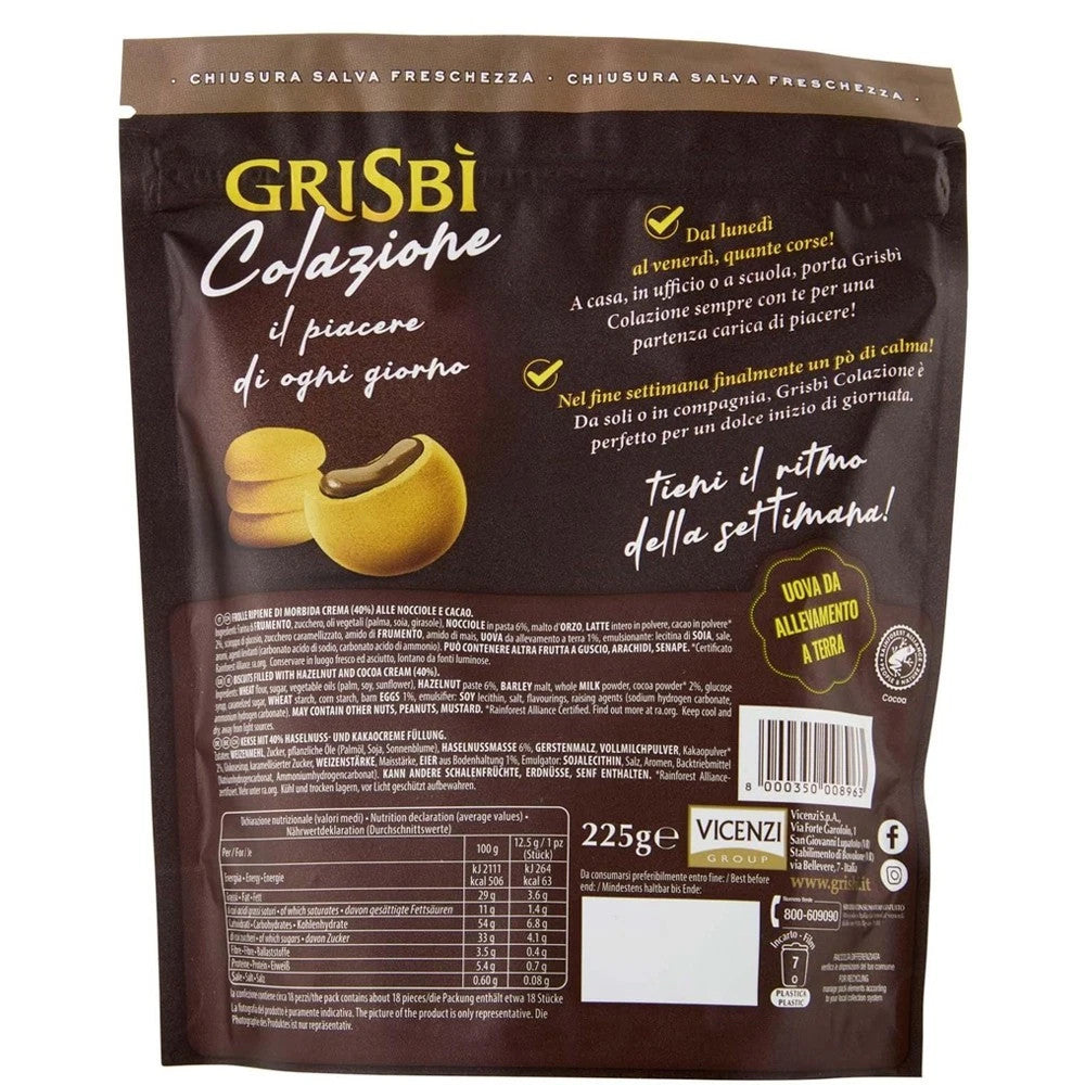 Grisbì Colazione con Crema di Nocciole e Cacao - Busta Novità