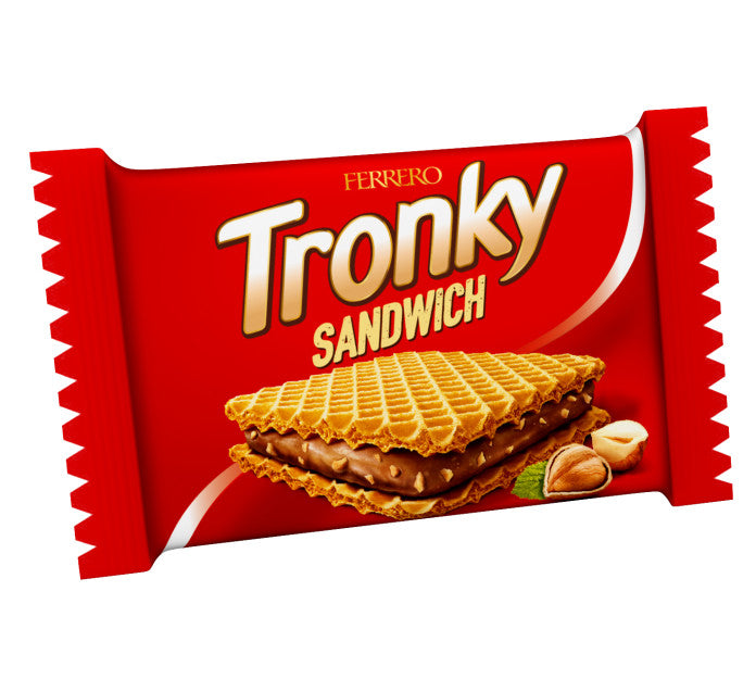 Ferrero Tronky Sandwich - Croccante Wafer con Ripieno al Cacao e Nocciole - Confezione da 10 Pezzi