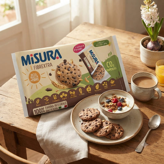 Misura Fibrextra Biscotti con Gocce di Cioccolato Fondente - 100% Farina Integrale