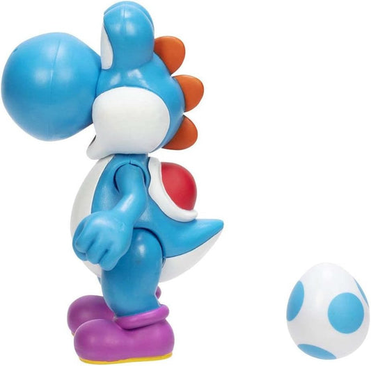 Super Mario - Light-Blue Yoshi with Egg Action Figure