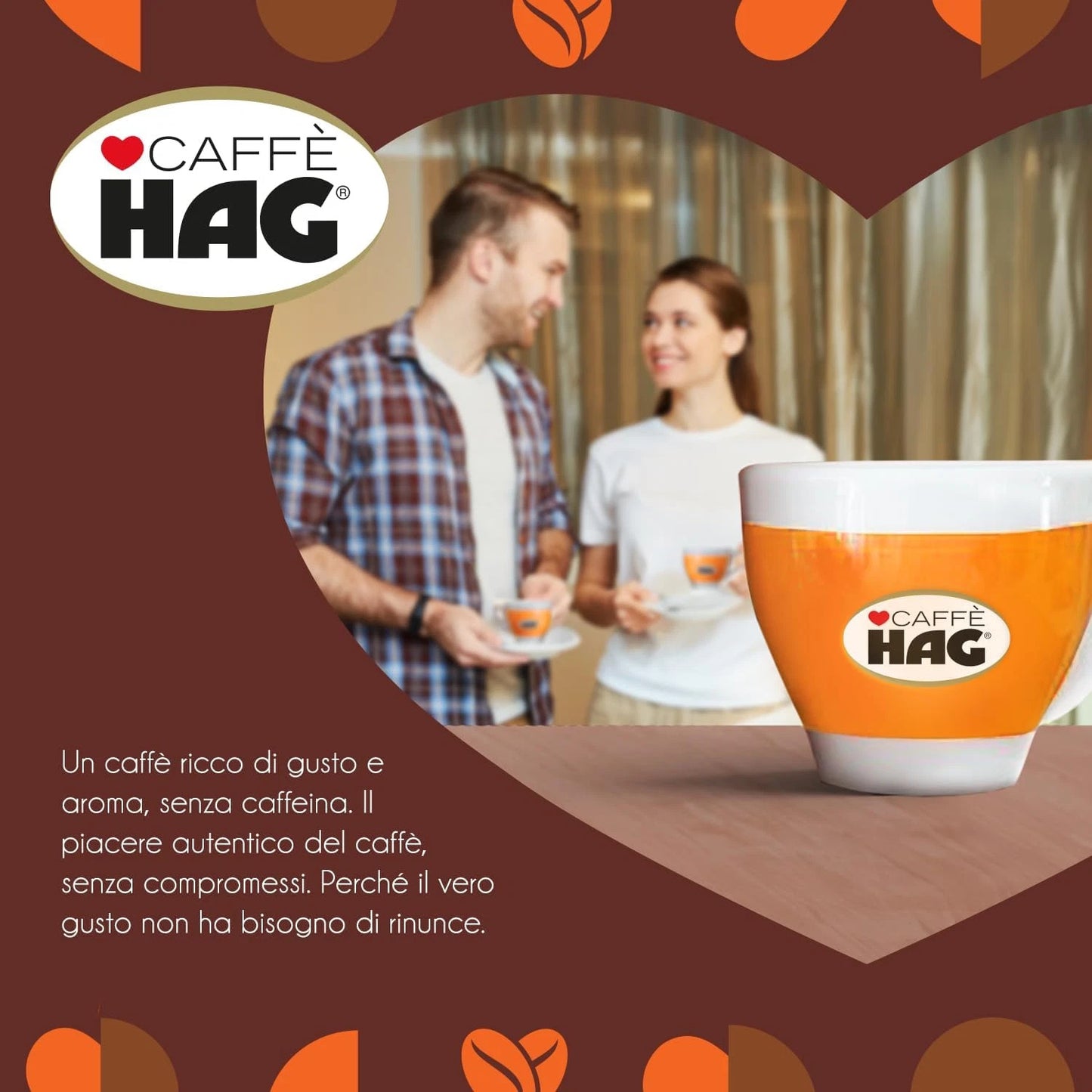 HAG Classico Caffè Macinato Decaffeinato per Moka - Confezione da 250g