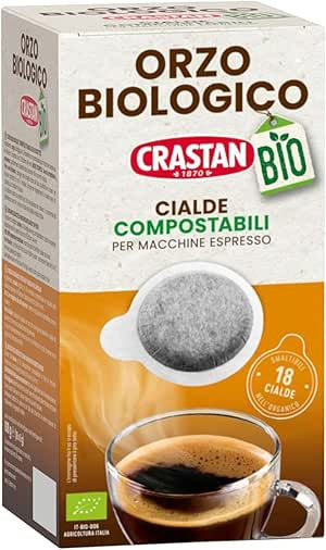 Crastan Orzo Biologico in Cialde Compostabili - Confezione da 18 Cialde