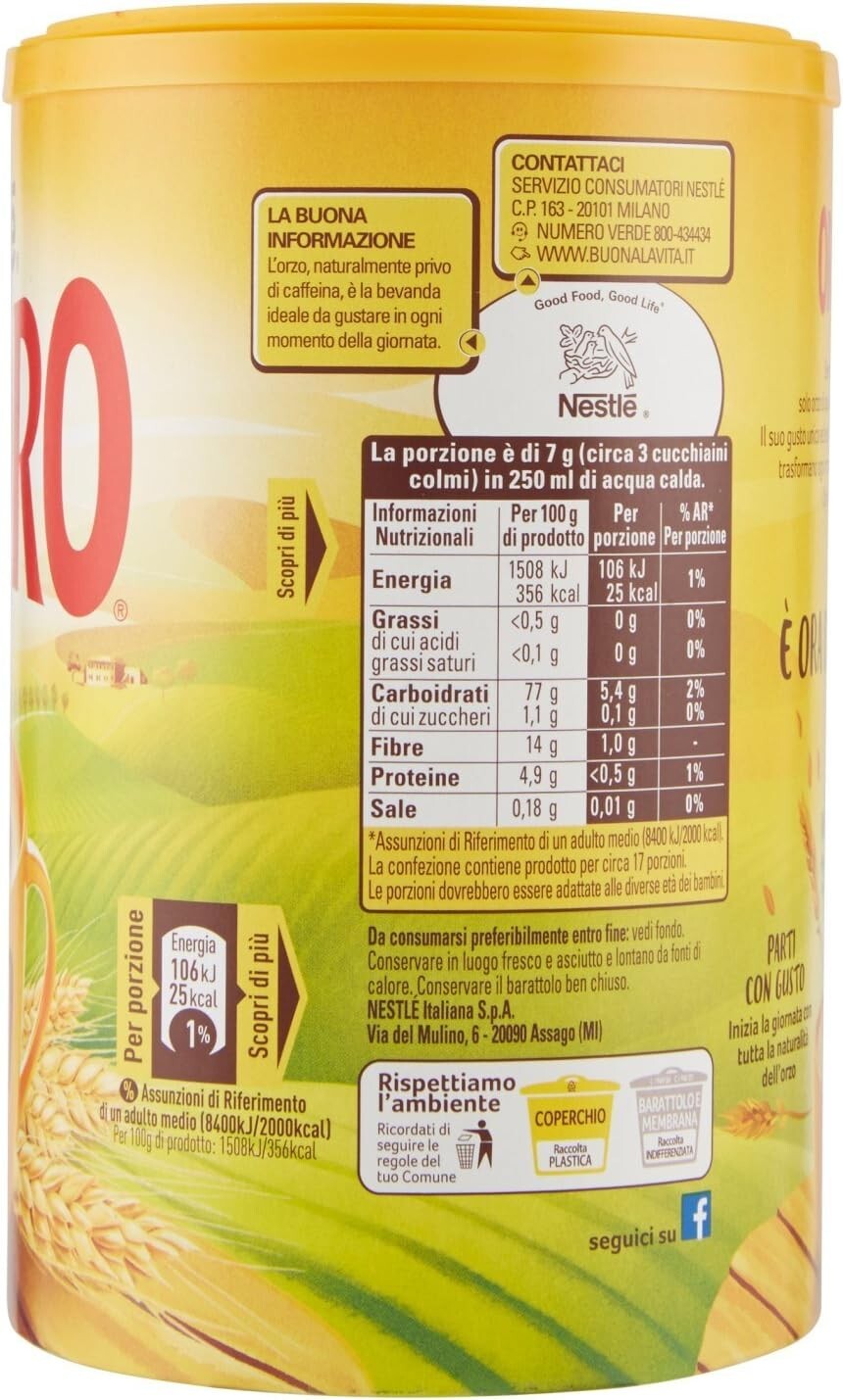 Nestlé Orzoro Orzo Solubile - Barattolo da 120g (Gusto Intenso)