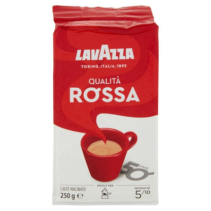Lavazza Qualità Rossa Caffè Macinato per Moka - Confezione Sottovuoto da 250g