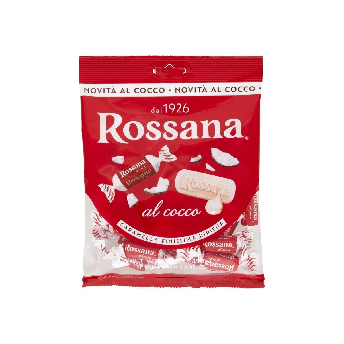 Caramelle Rossana al Cocco - Busta Caramella Finissima Ripiena 150g