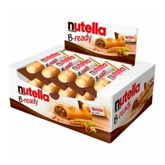 Espositore multipack di barrette Nutella B-ready Ferrero su sfondo neutro