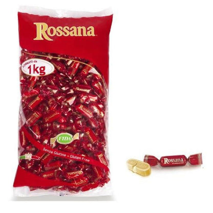 Caramelle Rossana Originale Fida - Busta Scorta 1 Kg Caramelle Ripiene Senza Glutine