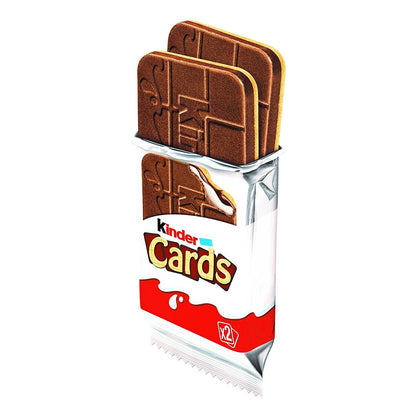 Kinder Cards Ferrero - Biscotti Sottili e Croccanti con Cuore Cremoso al Latte e Cacao - Confezione da 5 Pezzi