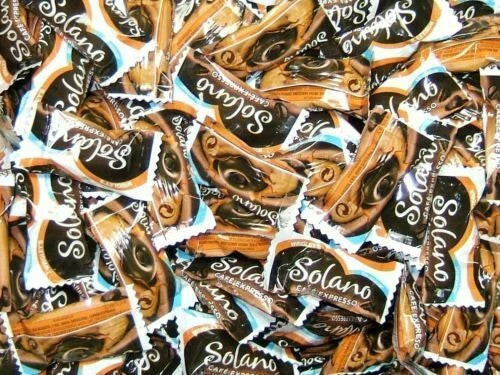Caramelle Solano Caffè Espresso Senza Zucchero - Busta 1 kg Caramelle Dure Incartate