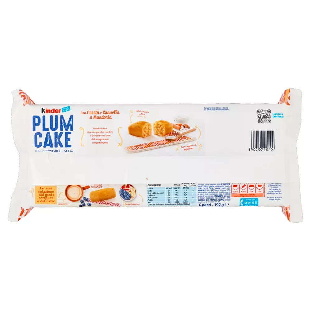 Kinder Plumcake con Carota e Granella di Mandorla - Preparato con Yogurt alla Greca
