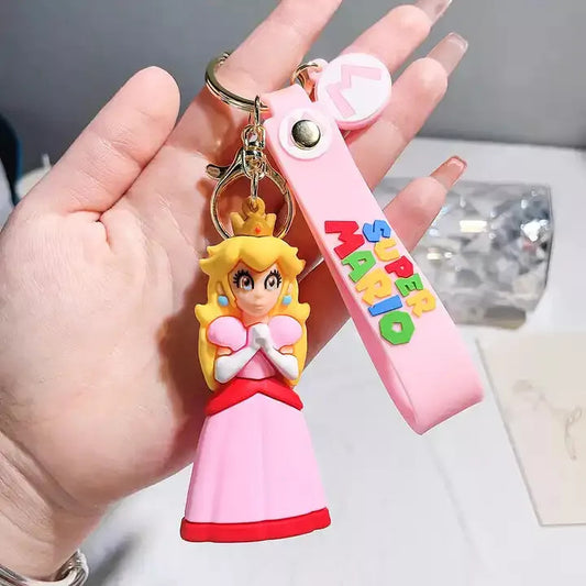 Super Mario Principessa Peach - Portachiavi in Silicone 3D con Ciondolo