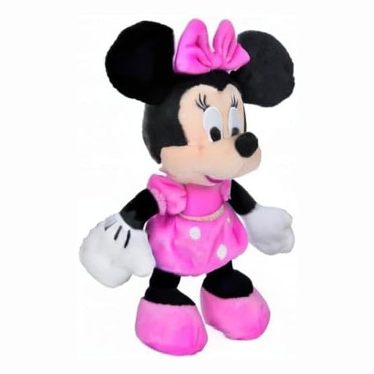 Disney Minnie Peluche 16 cm Morbido con Abito Rosa - Giocattolo Ufficiale
