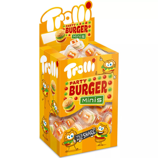 Burger Trolli Party Burger Minis - Box Espositore con Caramelle Gommose a Forma di Mini Americano