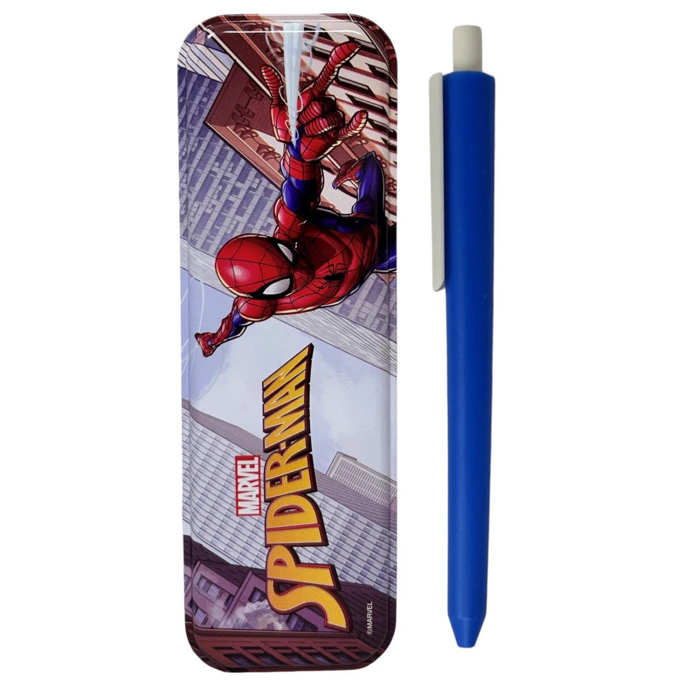 Marvel Spider-Man - Cubo Set Cancelleria 25 Pezzi con Astuccio in Latta e Accessori